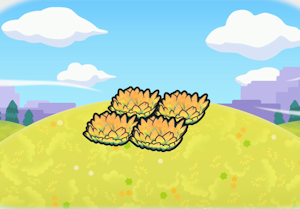 고지대의 노란 풀숲