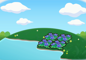 촉촉한 우아한 꽃밭