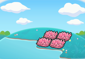 촉촉한 분홍 풀숲