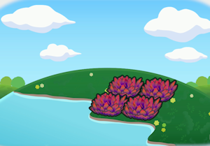 촉촉한 빨간 풀숲