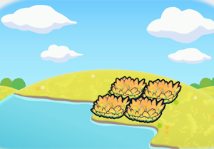 축축한 노란 풀숲