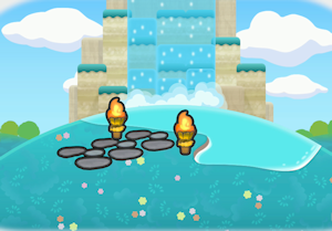 빛이 비치는 폭포